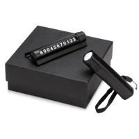 Подарочный набор с фонариком и парковочной табличкой «Blackster», черный