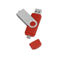 USB/micro USB-флешка 2.0 на 16 Гб «Квебек OTG», красный