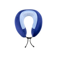 Подушка TORBER, дорожная, с эффектом памяти, синяя, полиэстер+спандекс