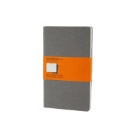 Записная книжка Moleskine Cahier (в линейку, 3 шт.), Large (13х21см), серый