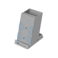 Беспроводная зарядка-подставка с подсветкой "Glow box", серый (Р)