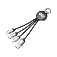 Кабель 3-в-1 с подсветкой лого «Ion mini»