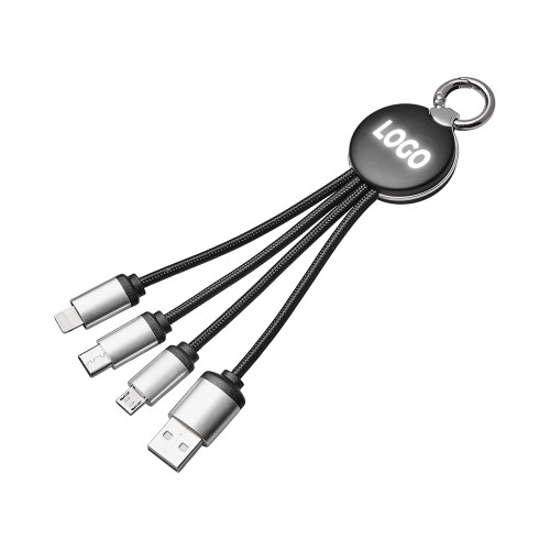 Кабель 3-в-1 с подсветкой лого «Ion mini» Кабель 3-в-1 с подсветкой лого «Ion mini»