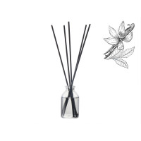 Диффузор с ароматом "Табак и ваниль", 30мл, стекло, пробка, палочки 5 шт., мешочек из органзы черный