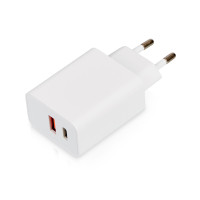 Сетевое зарядное устройство c выходами USB-A и USB-C «Recharger Pro», быстрая зарядка QC/PD, 30 Вт, белый