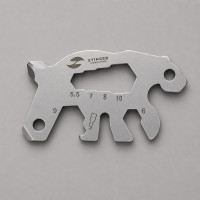Мини-мультитул карманный Stinger, 55 x 35 мм, 5 функций, медведь, нержавеющая сталь, серебристый, в блистере
