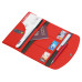 Органайзер для документов на кнопке с отделением для купюр и ручки, упаковка в индивидуальный пакет, красный/серый Органайзер для документов на кнопке с отделением для купюр и ручки, упаковка в индивидуальный пакет, красный/серый