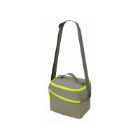 Изотермическая сумка-холодильник "Neo Classic" c контрастной молнией, серый/зеленое яблоко