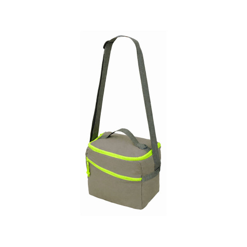 Изотермическая сумка-холодильник "Neo Classic" c контрастной молнией, серый/зеленое яблоко Изотермическая сумка-холодильник "Neo Classic" c контрастной молнией, серый/зеленое яблоко