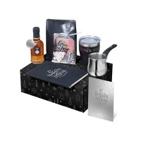 Подарочный набор с туркой, кофе и термокружкой, черный