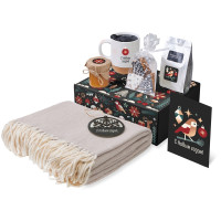 Подарочный набор c пледом, кружкой и вареньем, белый